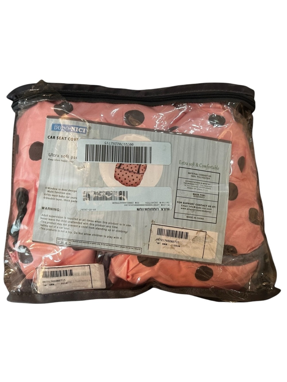 Dodo Nici Baby Car Seat Cover Thick Padded Pink Dots Machine Washable - Picture 7 of 7